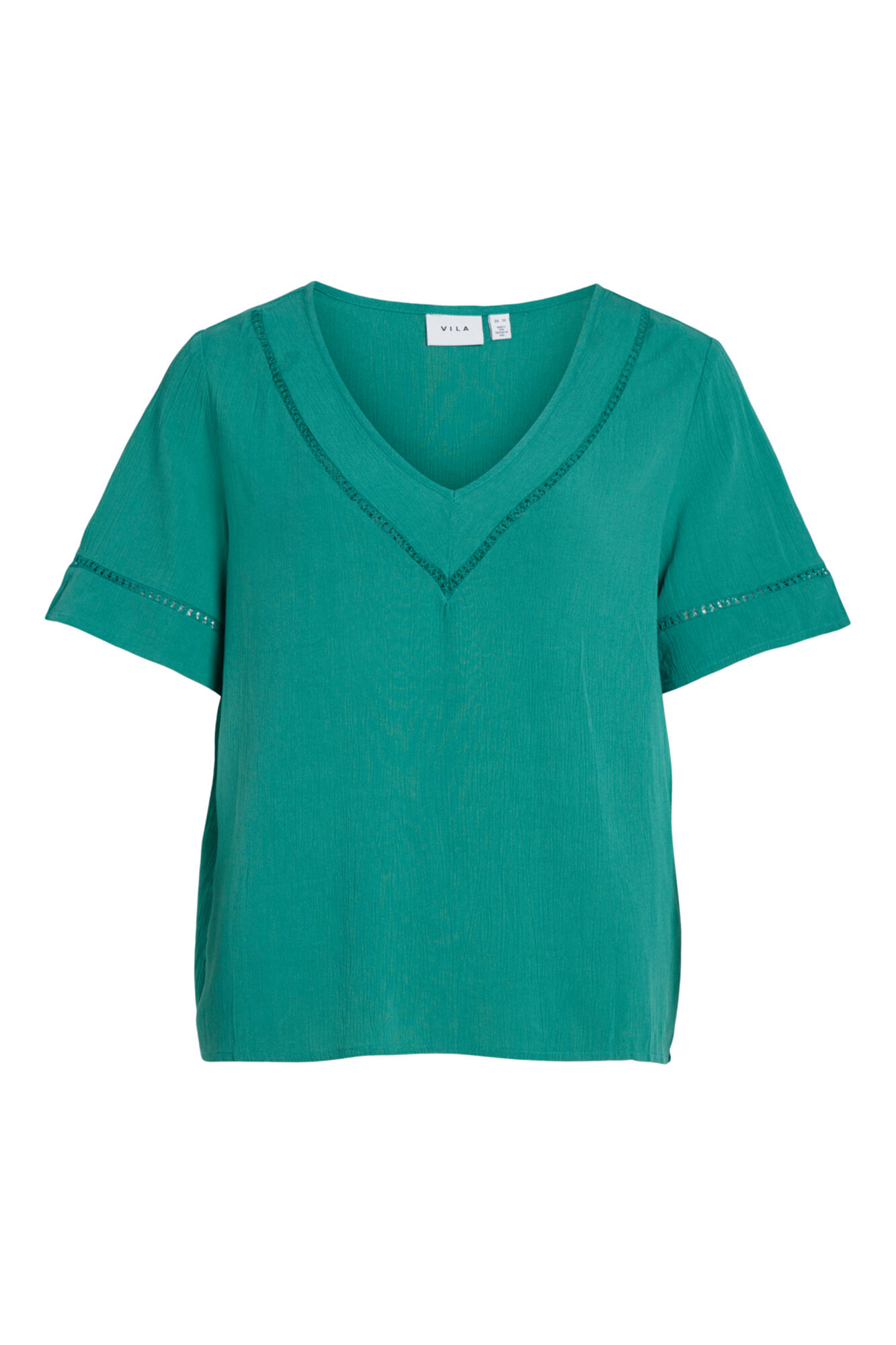 Camiseta feminina de manga curta com estampa vazada - Verde