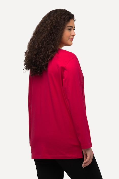 Shirt, V-Ausschnitt, Relaxed, Langarm