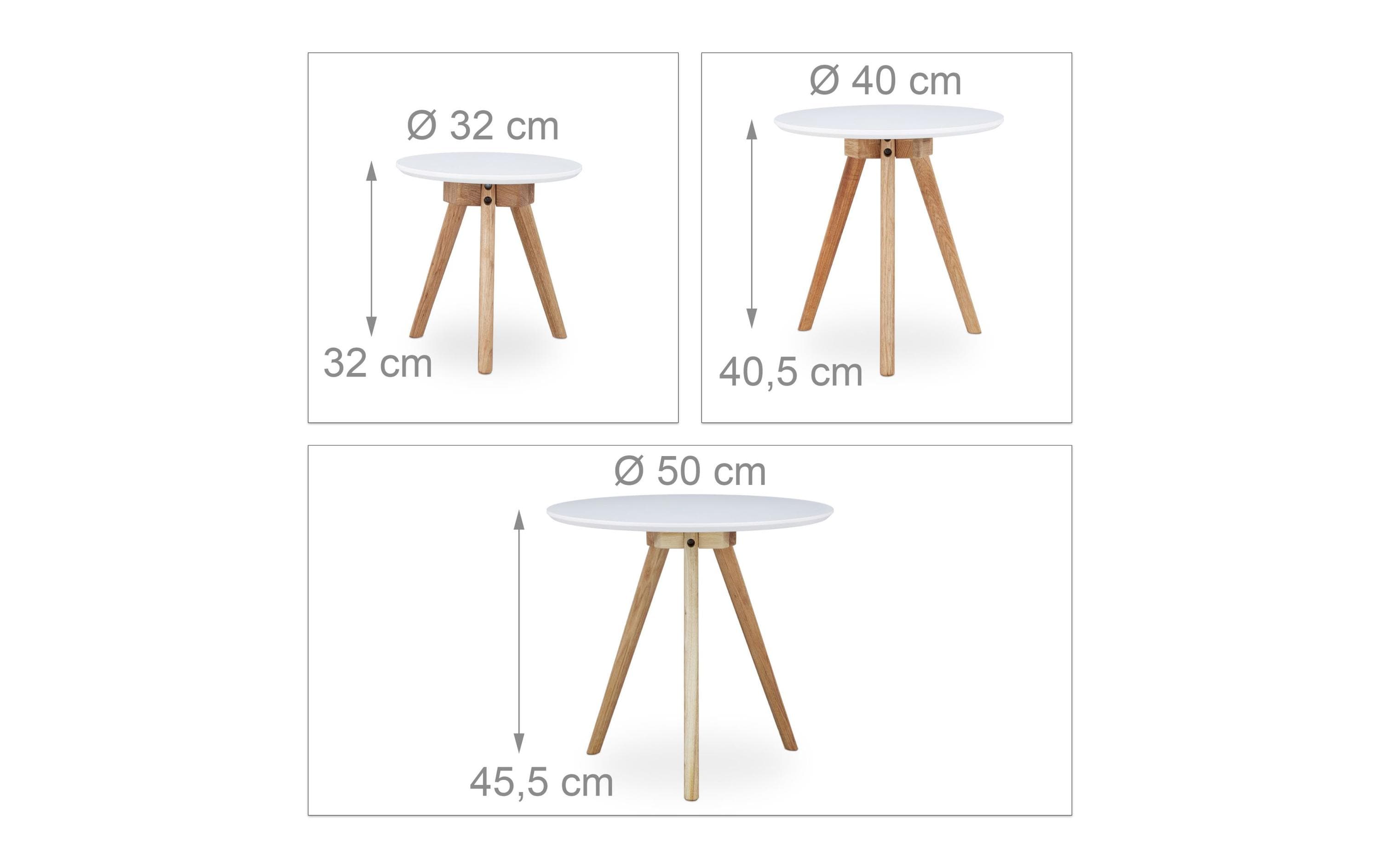 Couchtisch 3er Set, Braun/WeissTischset