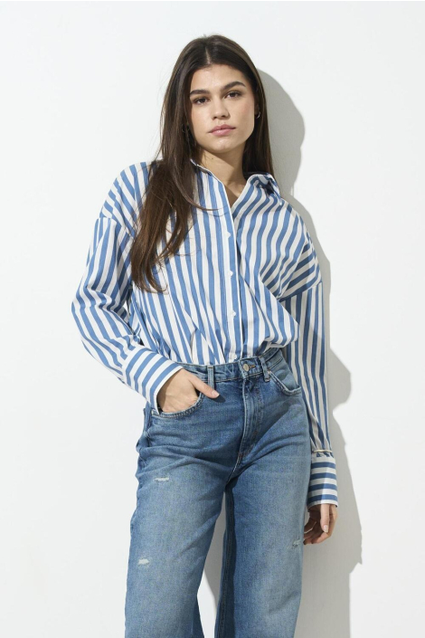 Only blauwe dames blouse