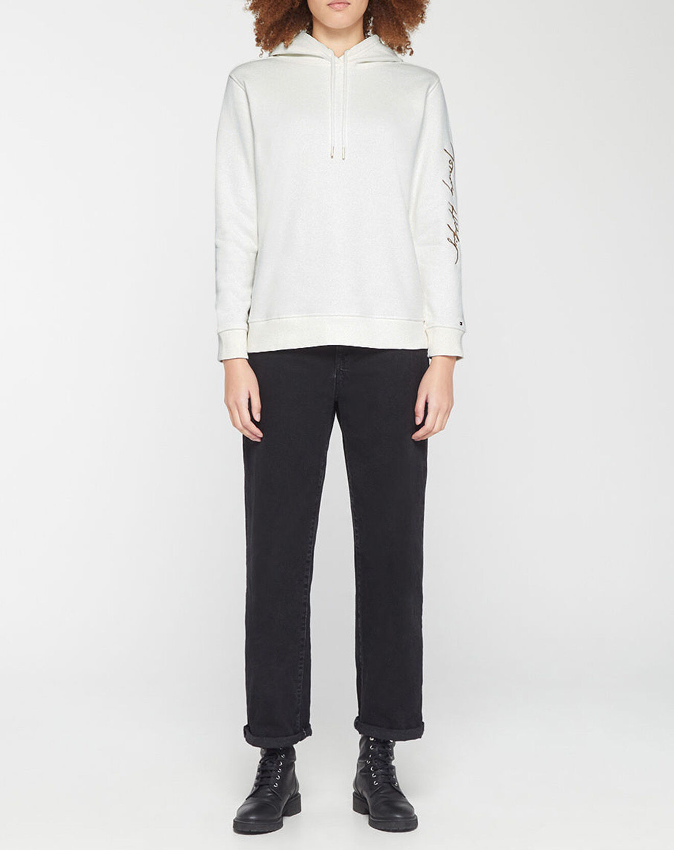 Tommy Hilfiger Sweat 100% Coton Bio Script écru