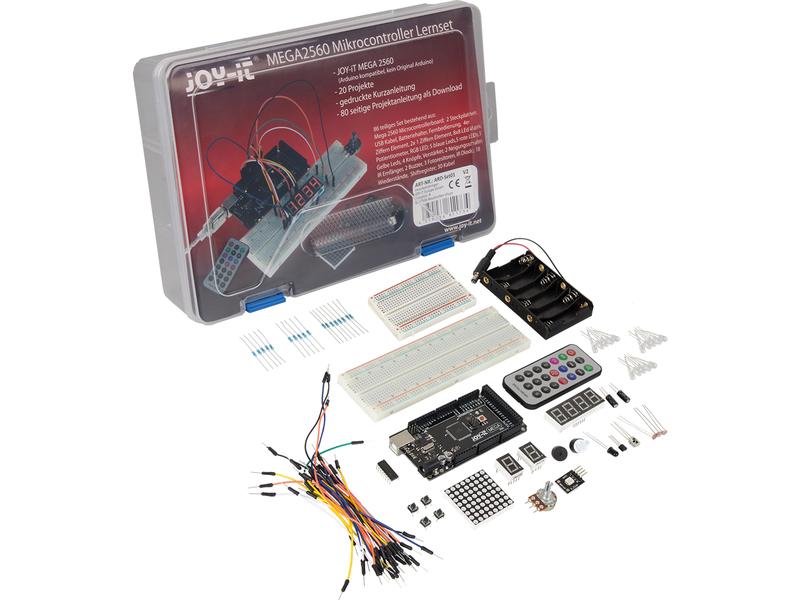 jOY-iT Starter Kit Mega2560 Arduino Mikrocontroller Lernset Arduino Starterkit mit Breadboard und 86 Komponenten