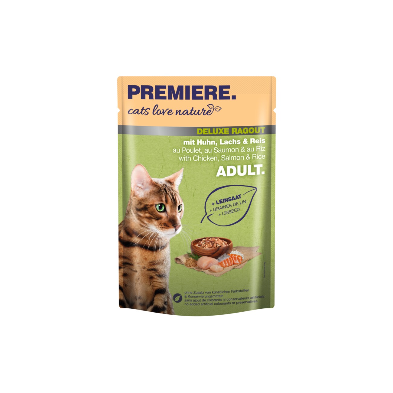 PREMIERE cats love nature Deluxe Ragout mit Huhn, Lachs und Reis 24x100 g