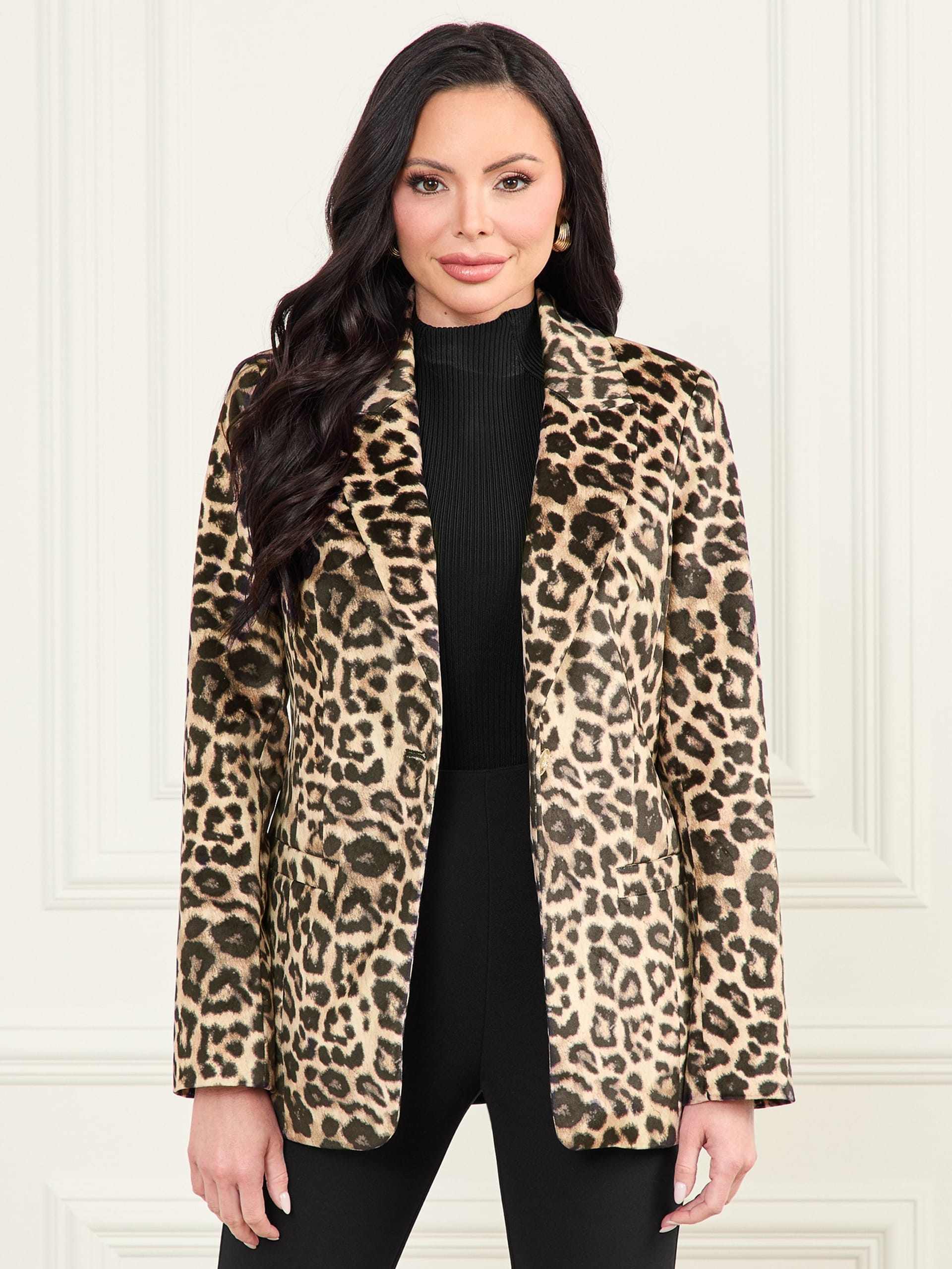Blazer Pamela de veludo estampado