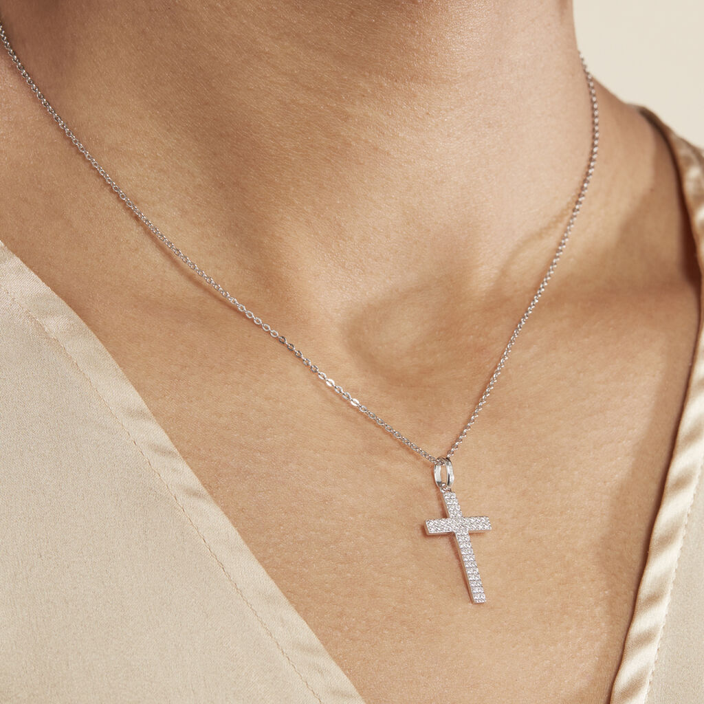 Collier Carola Argent Blanc Oxyde De Zirconium