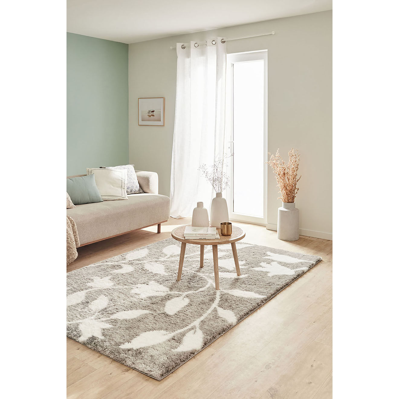 Nazar Rugs Tapis shaggy doux Oslo 637 gris - 120x160 cm
