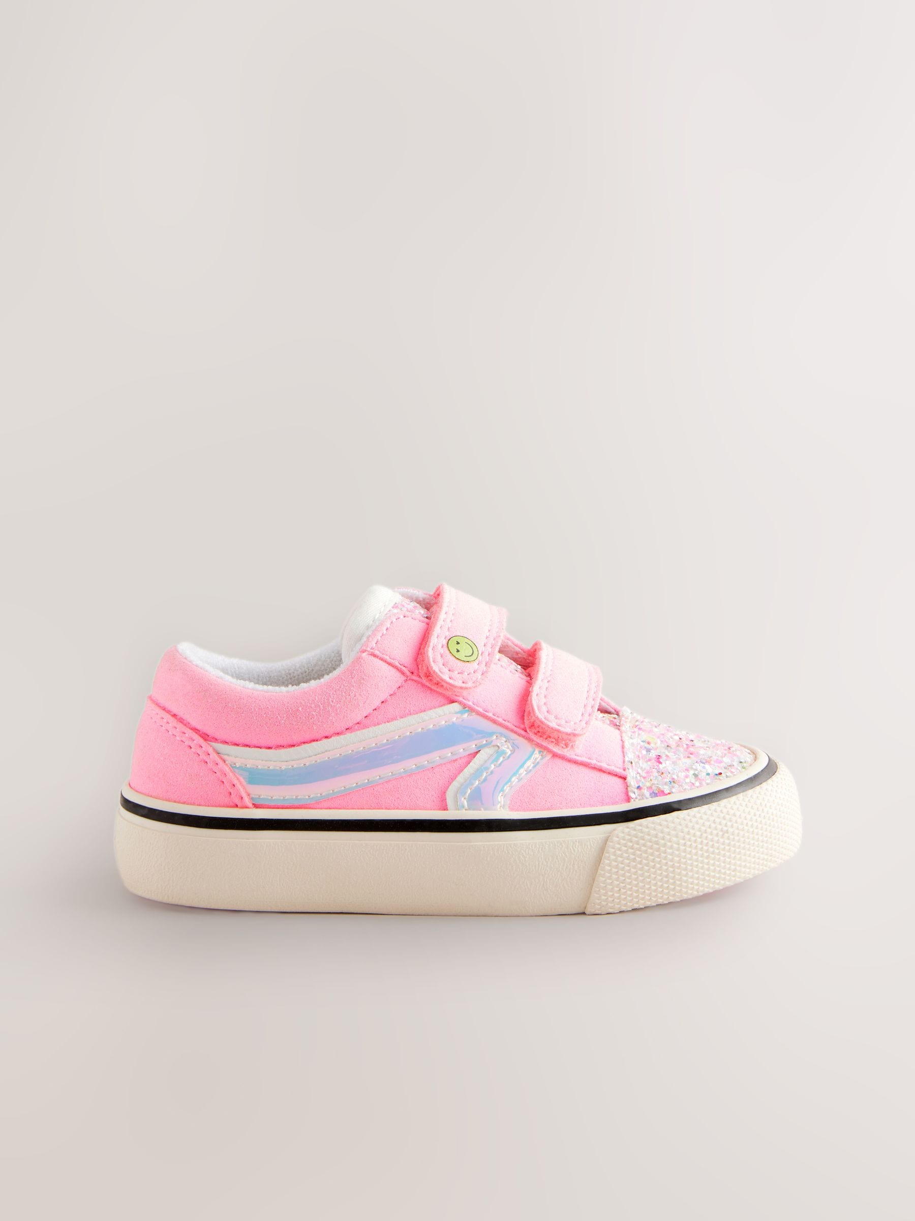 Roze - Sneakers met klittenbandsluiting