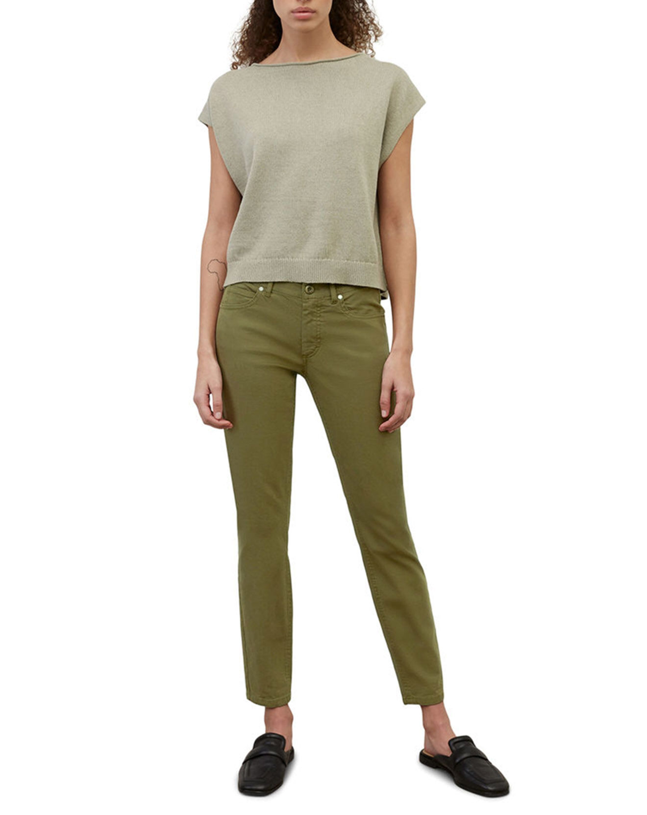 Marc O'Polo Pantalon Mavas en Coton Bio kaki