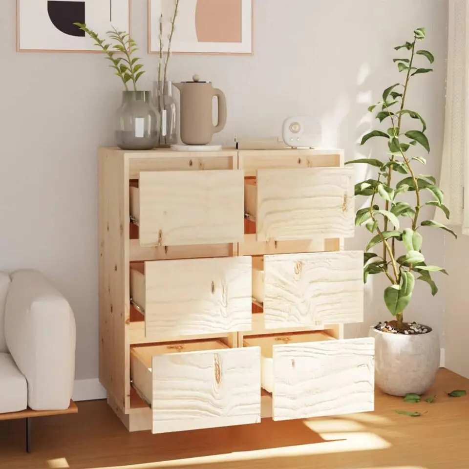 vidaXL - Dressoir - Bruin - Grenenhout - 2 stuks