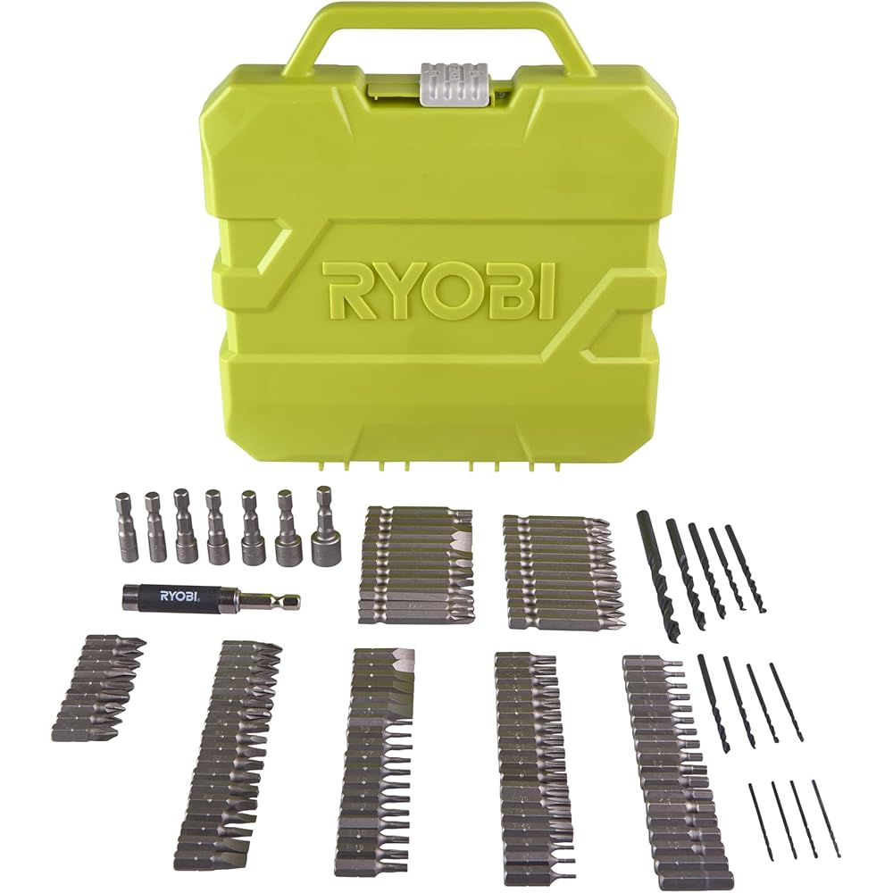 RYOBI - Perceuse-Visseuse à Percussion 18V ONE+ - 2 Vitesses - Livrée avec 1 Batterie Lithium+ 2,0Ah et 1 Batterie Lithium+ 4,0Ah, 1 Chargeur et 1 Sac de Rangement - R18PD2-242S & - Mallette 127 acces : Bricolage