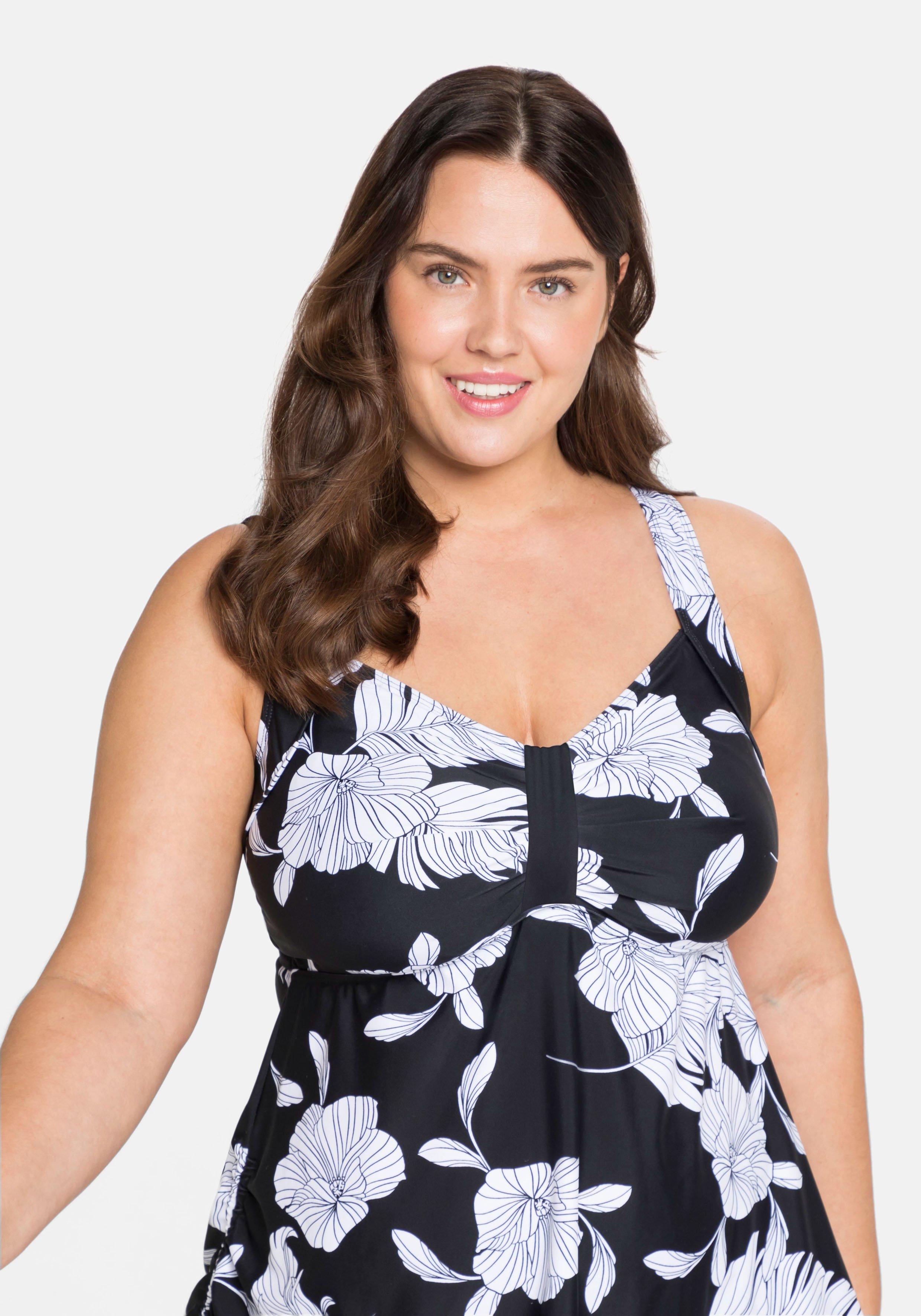 Tankini-Top in Longform, mit Blumenmuster