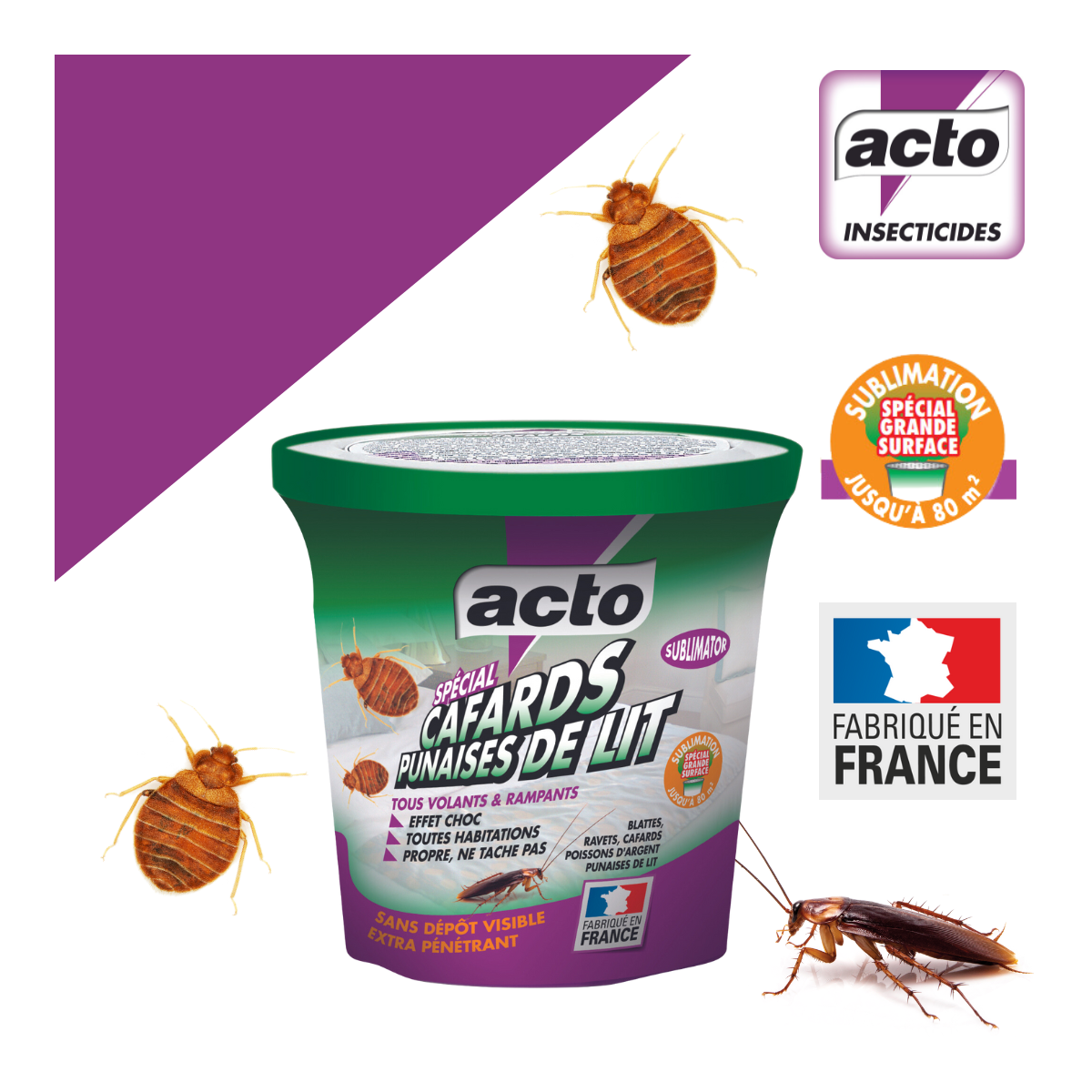Acto sublimator, éliminateur de cafards et punaises de lit
