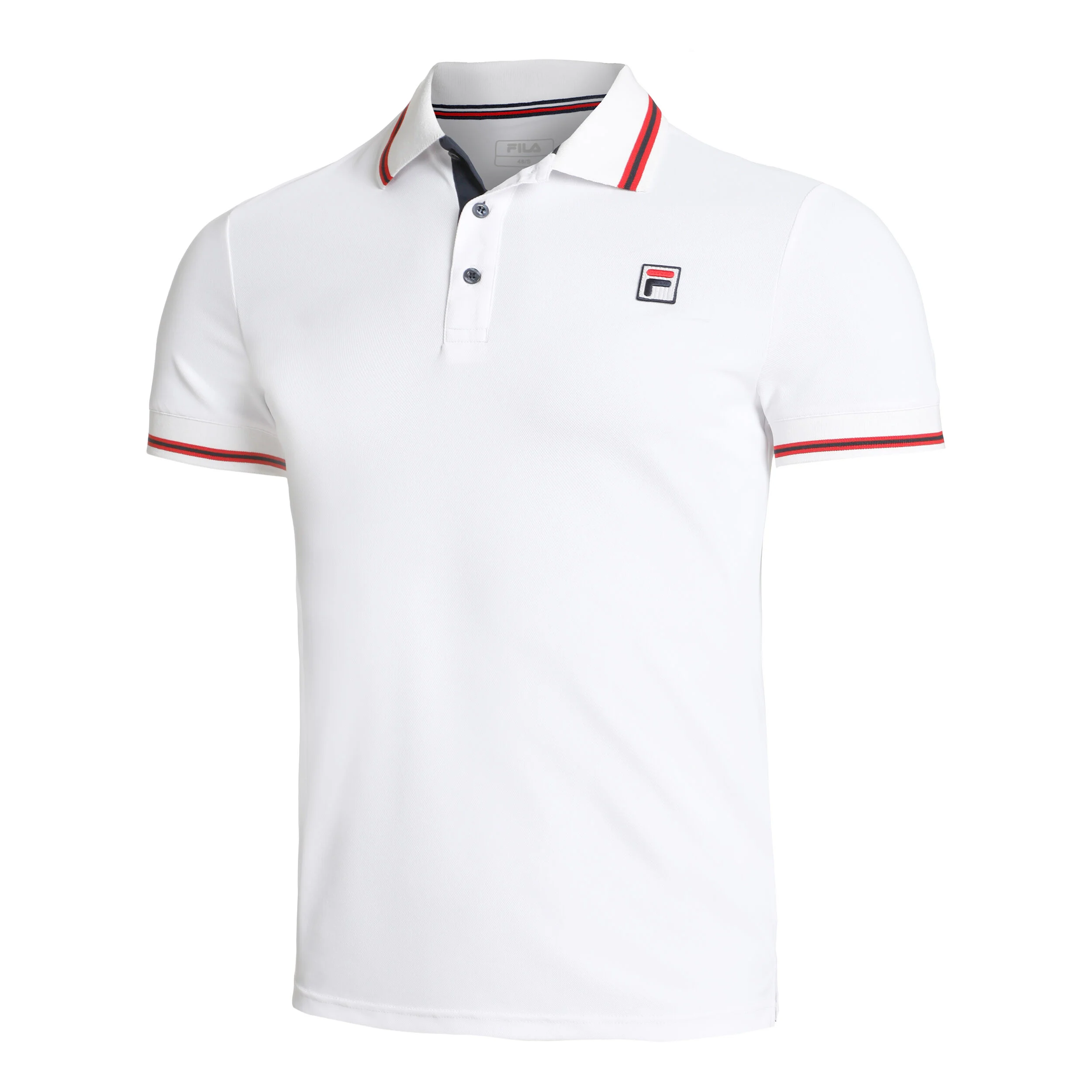 Fila Core Button Piro Polo Hommes - Blanc , Rouge