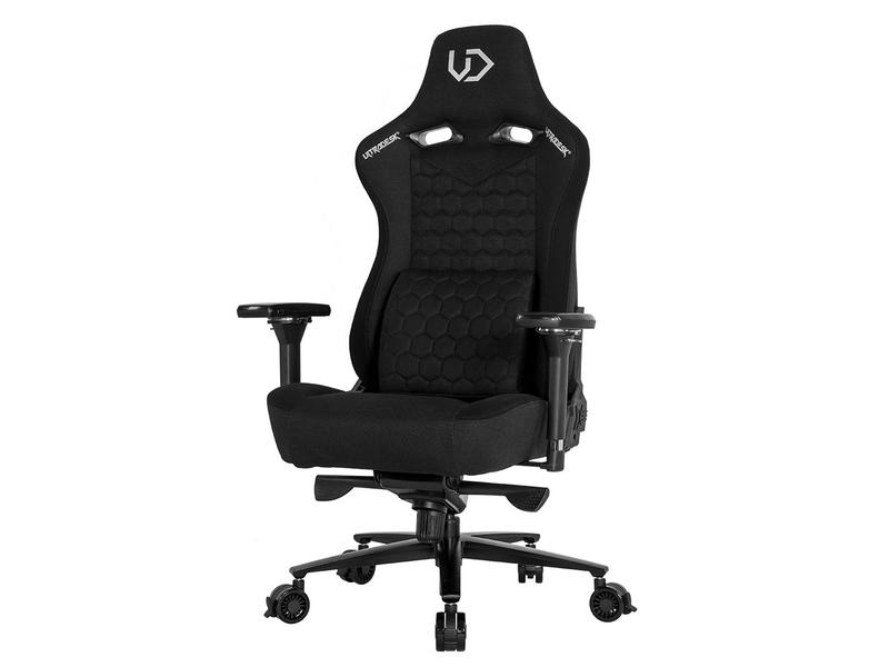 Ultradesk Gaming-Stuhl Throne Schwarz Gaming-Stuhl aus Stoff mit 140 kg Belastbarkeit