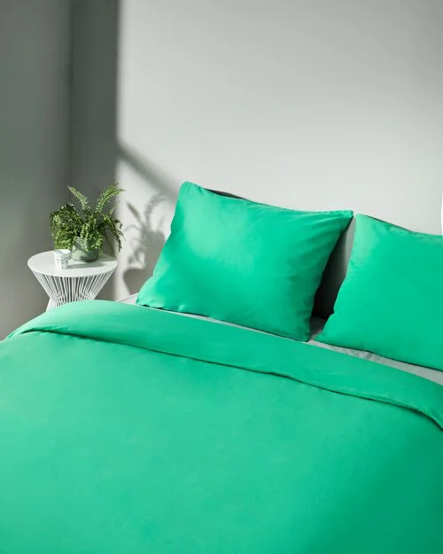 housse de couette coton doux 140 x 200/220 vert clair