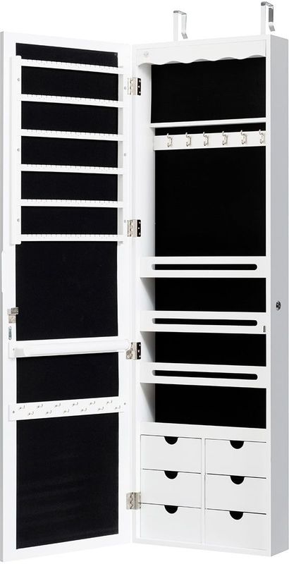 Coast - Sieradendoos En Spiegelwand in 1 - Wit - 36 x 10 x 108 cm