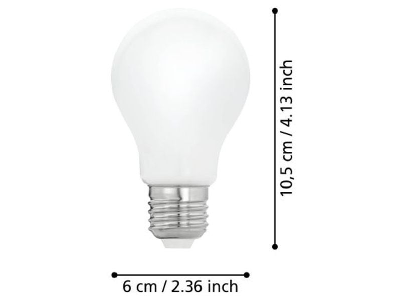 EGLO Leuchten Lampe 12 W E27 Warmweiss LED-Leuchtmittel mit weissem Glas