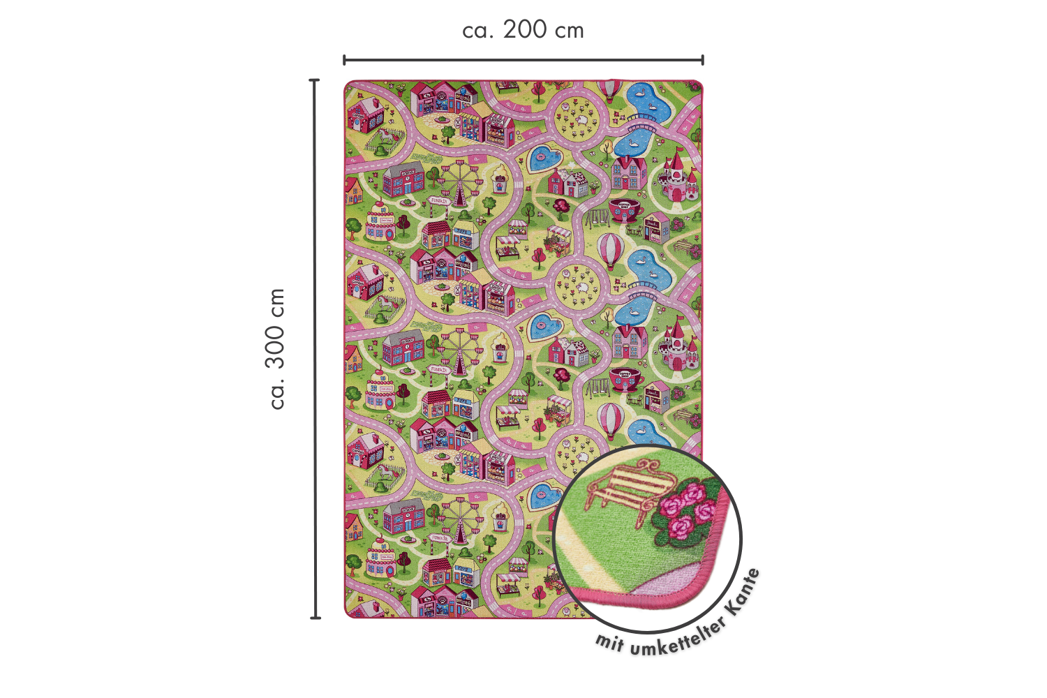 Kinderkleed Sweet Village 200 x 300 cm in multi