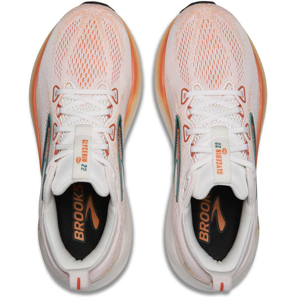 Chaussure running BROOKS GLYCERIN 22 WHITE/ORANGE/GREEN BLUE SLATE