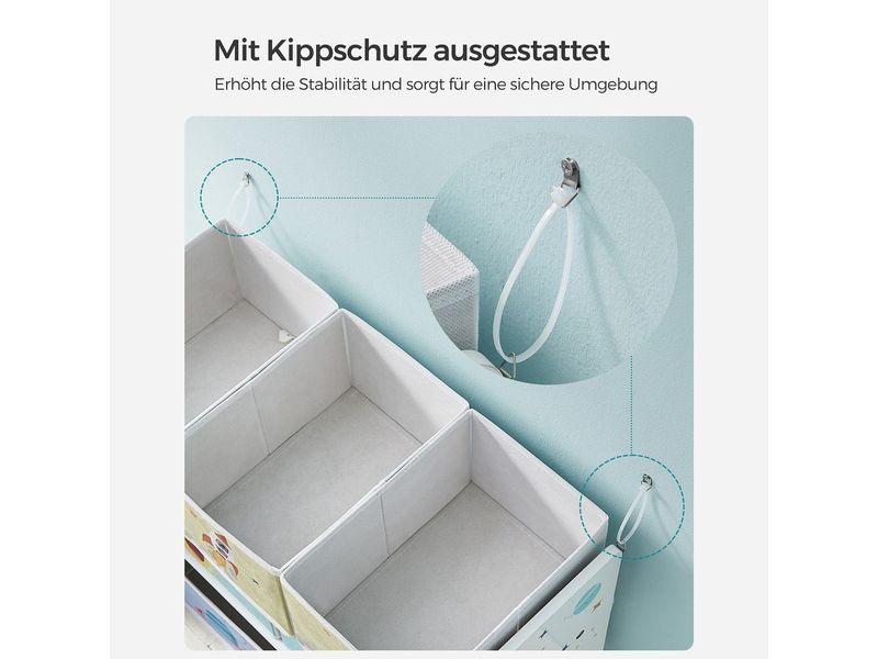 Songmics Regal mit 7 Boxen Kinderregal