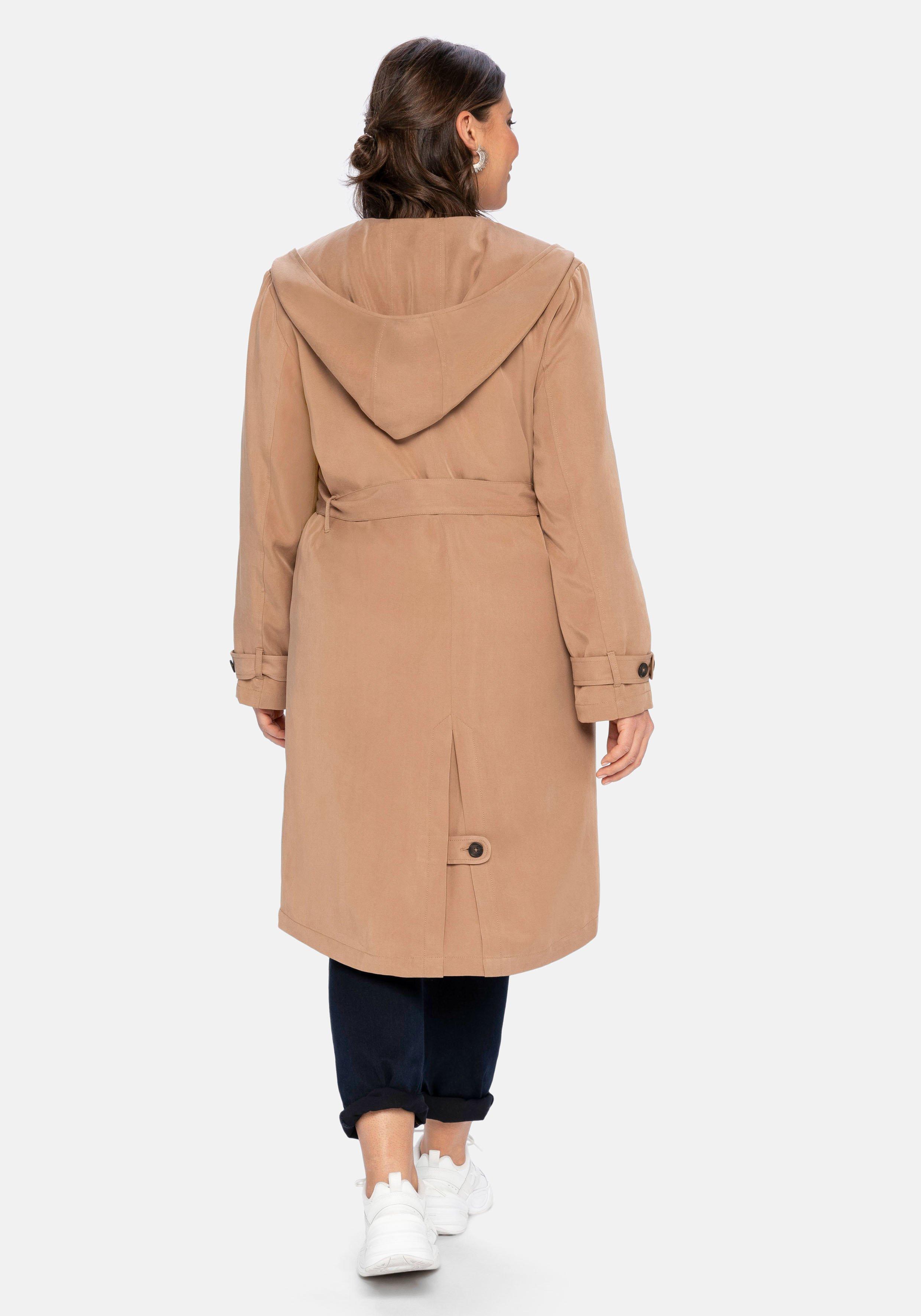 Trenchcoat mit Kapuze, aus TENCEL™ Lyocell