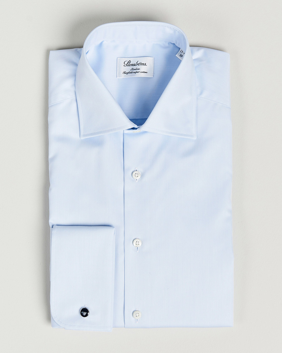Stenströms Slimline Double Cuff Light Blue