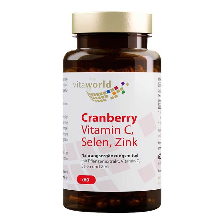 Cranberry Vitamin C + Selen + Zink Kapseln, 60 St