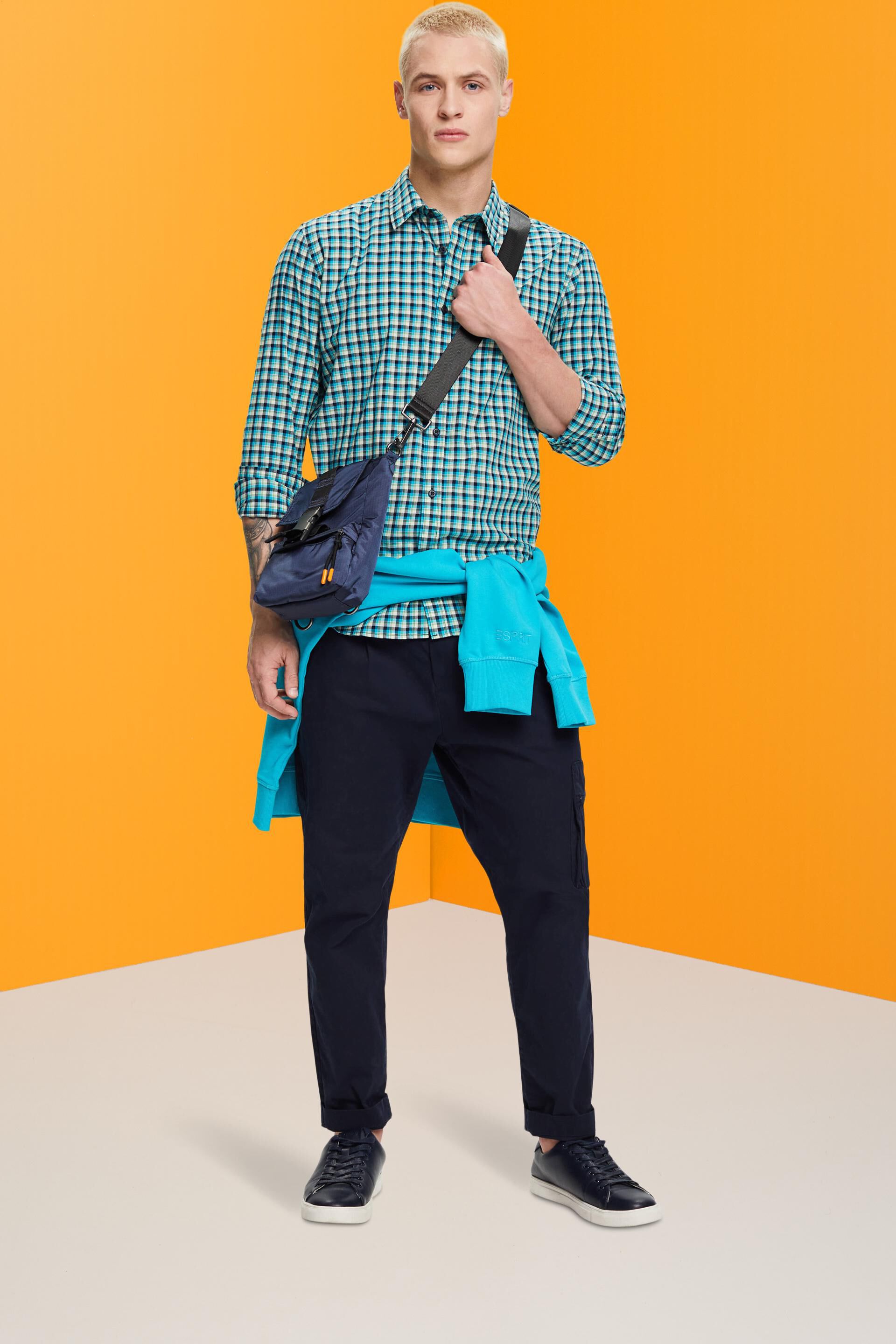 Chemise en coton durable à carreaux