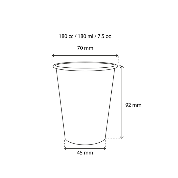 Kartonnen koffiebeker 180cc 7.5oz Ø70mm gestreept