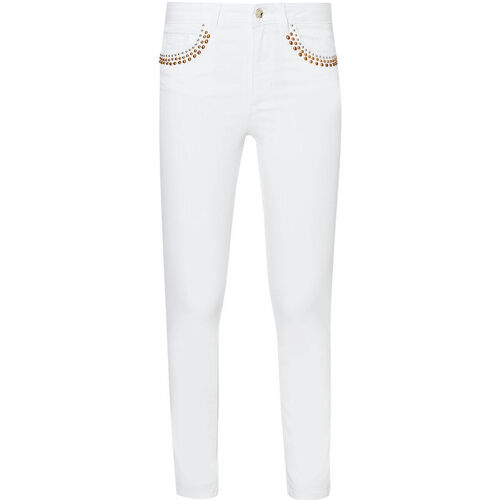 Liu Jo - Pantalón Bottom Up con strass Blanco