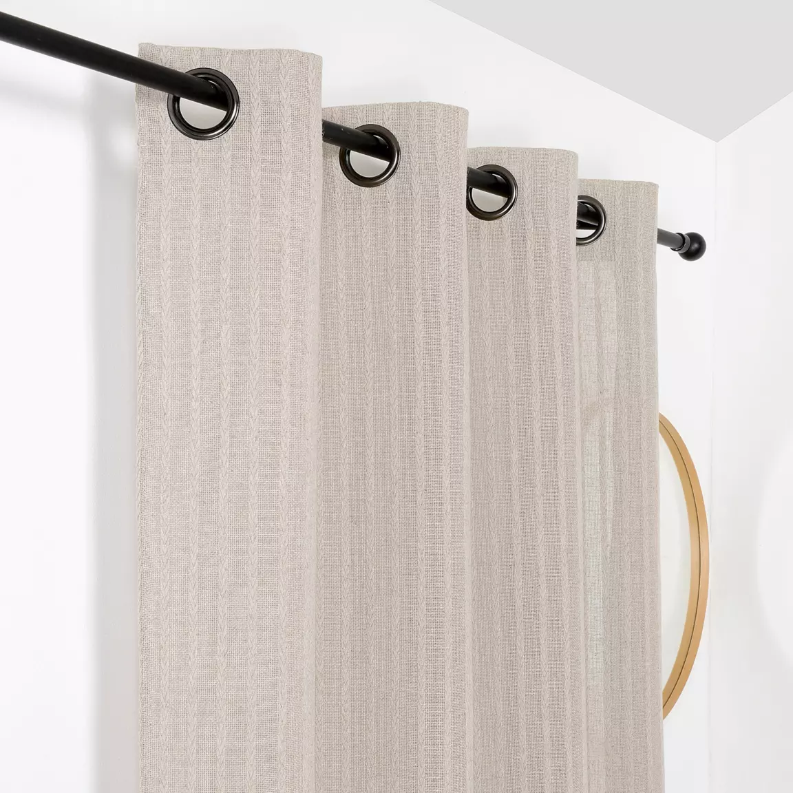 Voilage coton (140 x 275 cm) Tresse Ecru