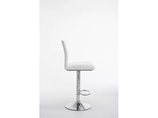 Lot de 2 Tabouret de bar - Similicuir & Noir - Blanc - Köln