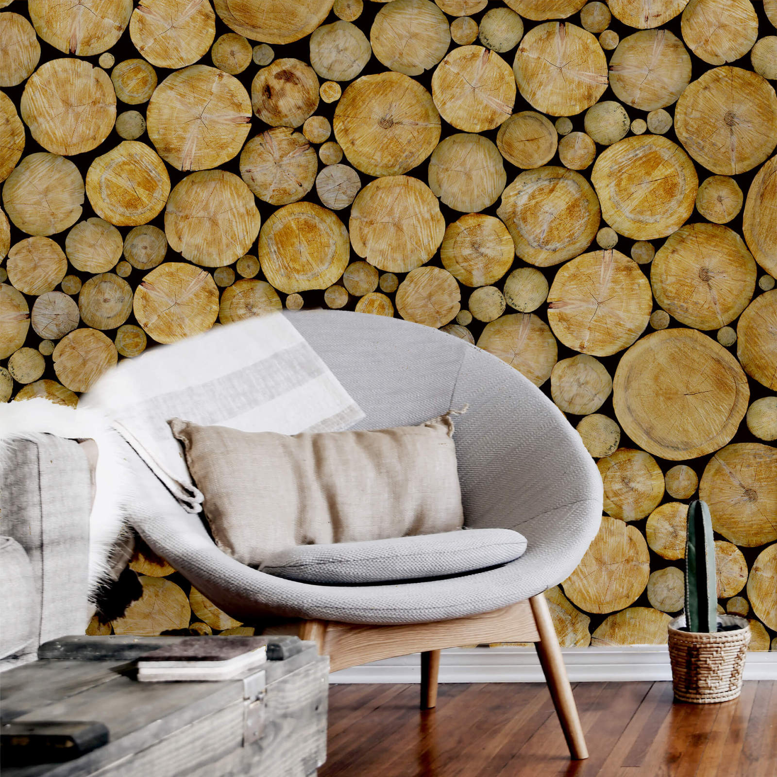 Fototapete DESIGNWALLS 2.0 - braun-beige/creme - Holz - 2,6 Meter