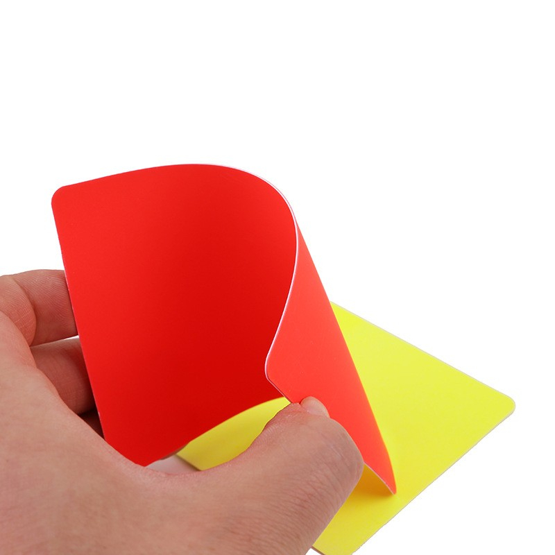 (2er Set) Fussball Schiedsrichterkarten Sport Disziplinar Karten - Gelb / Rot