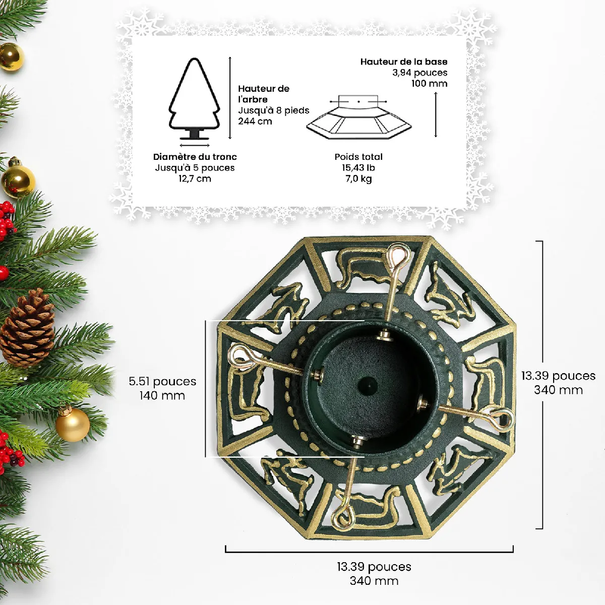 Ventray Support arbre de Noël - Vert