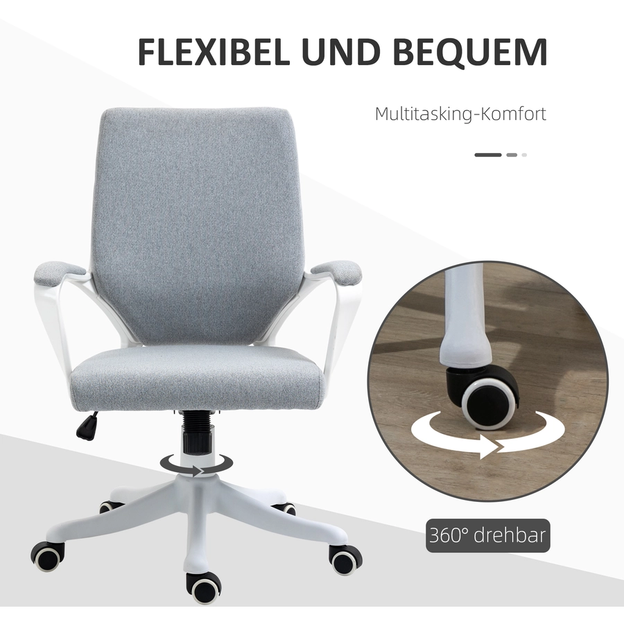 Vinsetto Bürostuhl ergonomisches liniendesign, weiche Polsterung grau