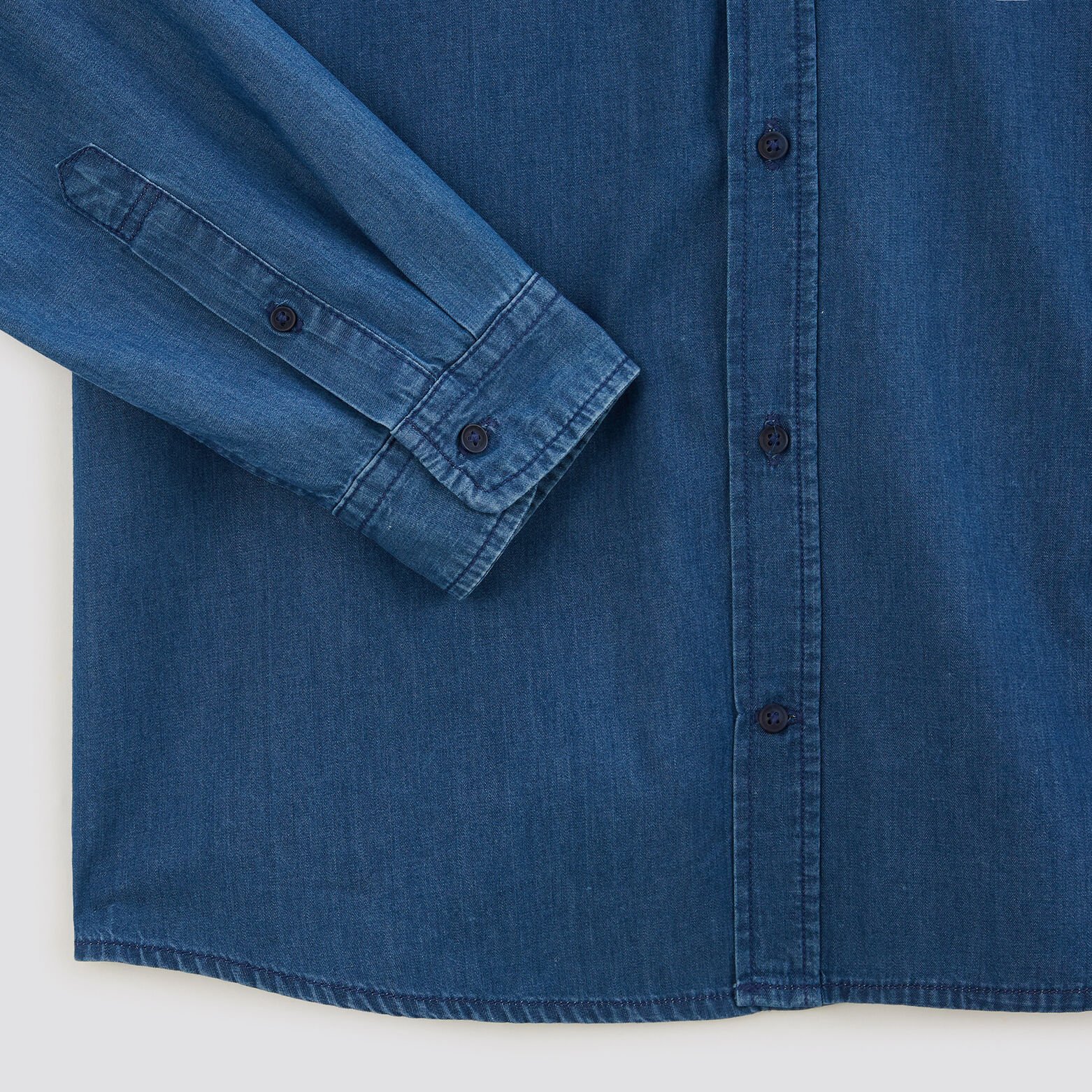 Chemise regular denim coton biologique Bleu moyen