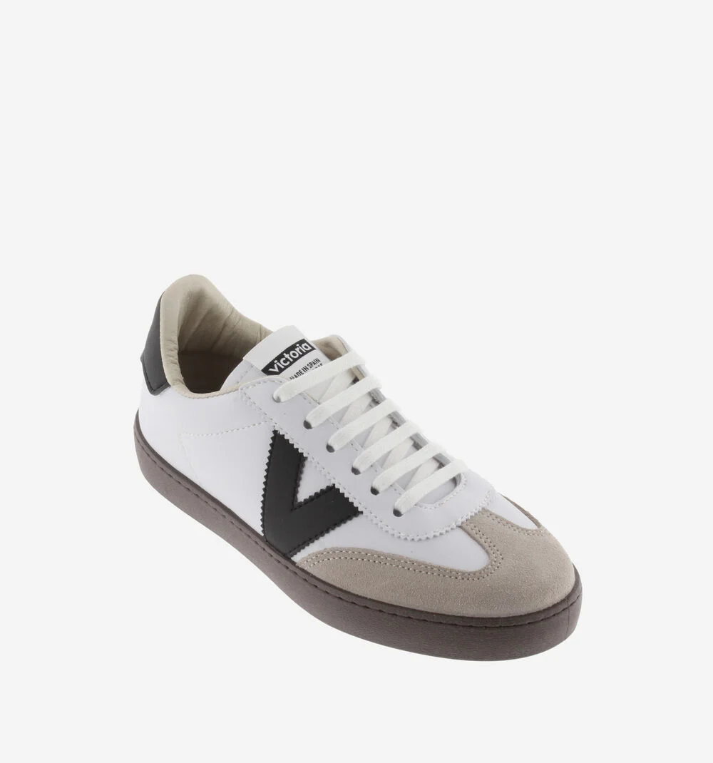 BERLÍN CYCLISTE EFFET CUIR & CUIR FENDU Baskets unisexes à semelles marron BLANCO