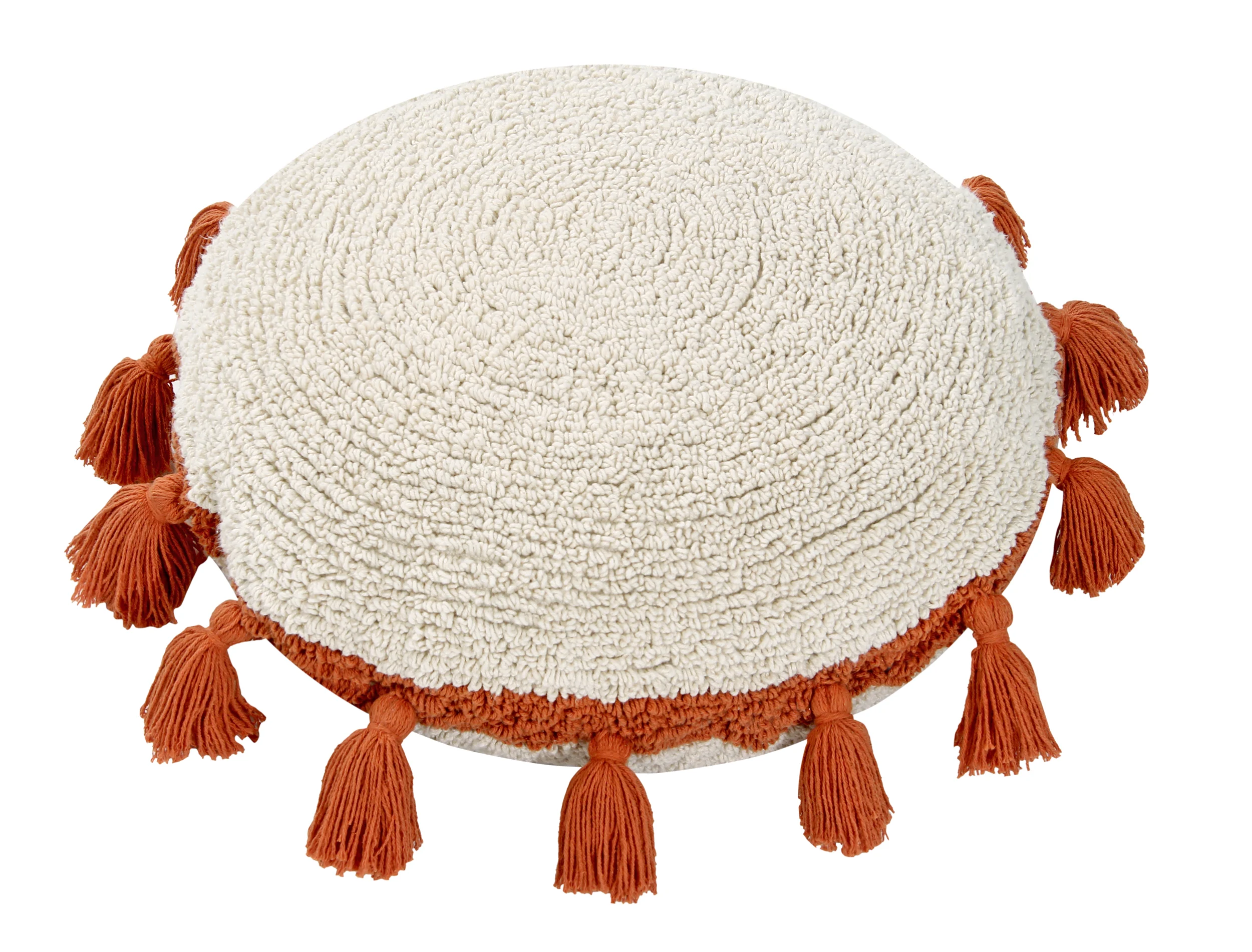 CERCLE - Coussin rond en coton | Orange
