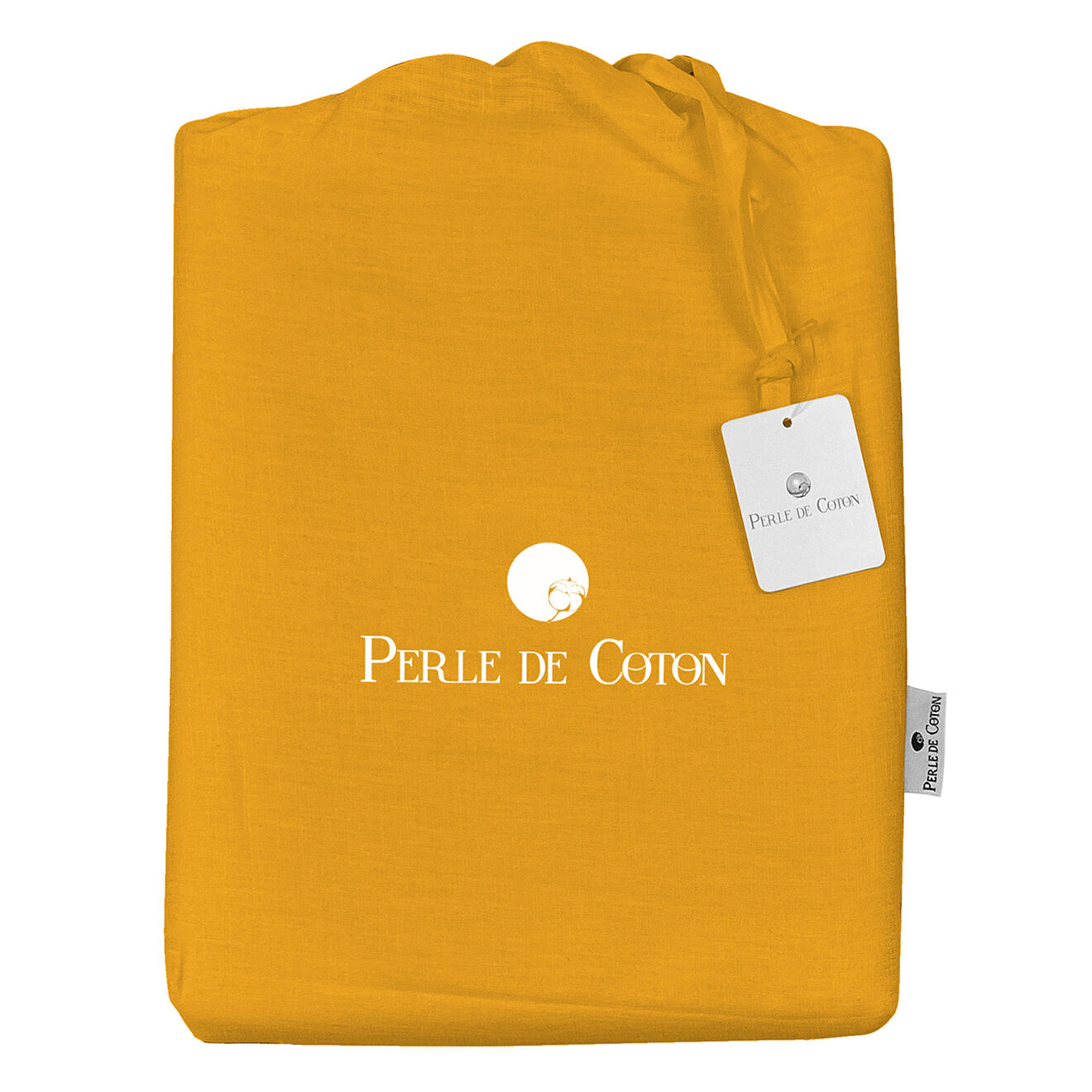 United by Perle de coton 2 Taies d'oreiller 100% Lin lavé safran