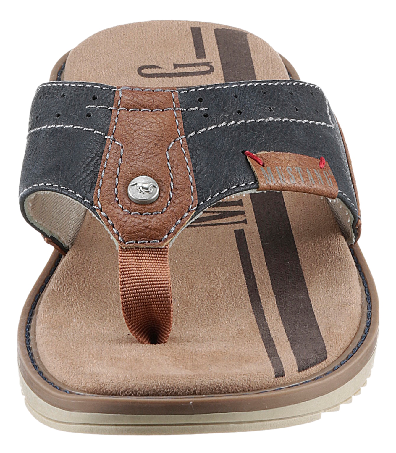 Mustang Shoes Zehentrenner  , Sommerschuh, Schlappen, Poolslides, Badeschuh, stylische Farbkombi