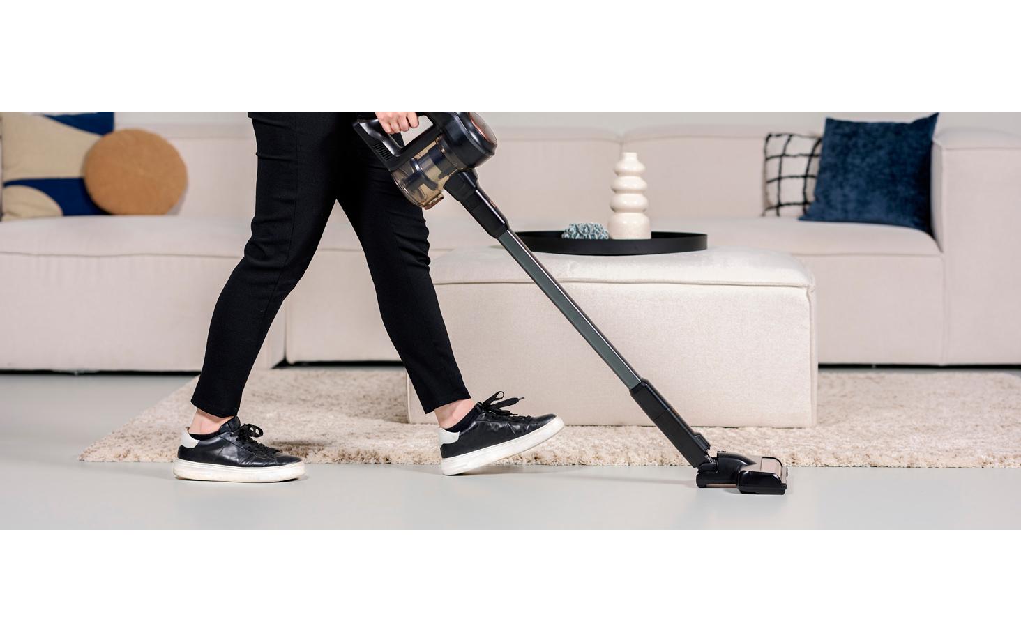 Akku-Hand- und Stielsauger Schwarz/Silber<br>Kabelloser Staubsauger mit 3 Geschwindigkeitsstufen