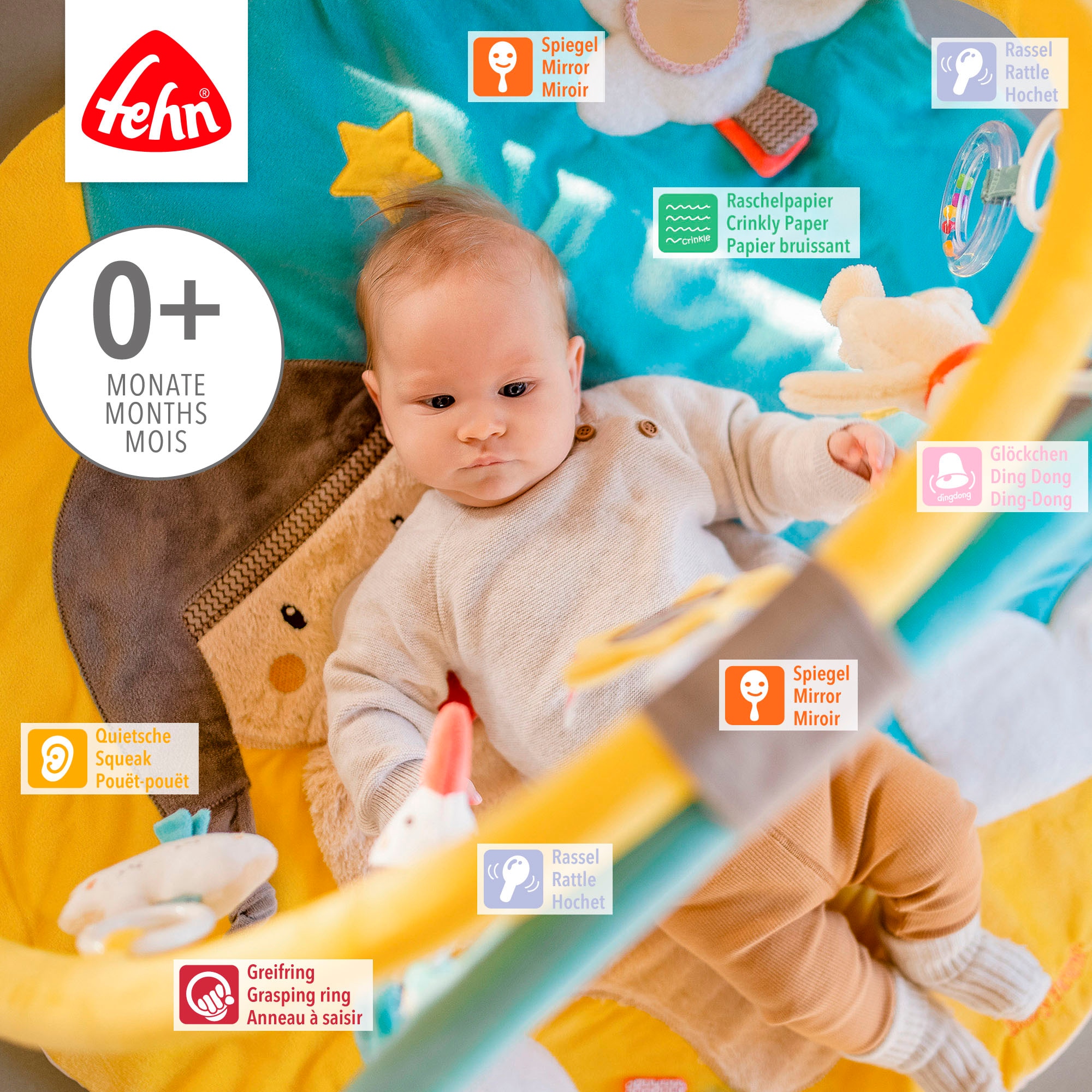 Fehn Spielbogen »Bruno, 3-D-Activity-Decke« mit Krabbeldecke