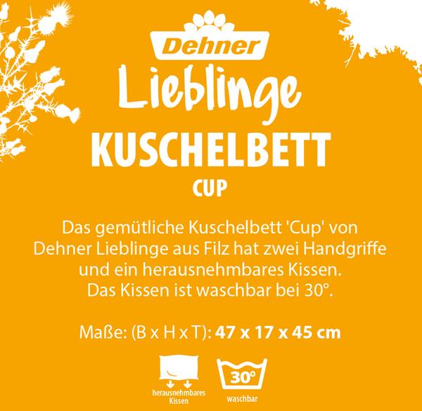 Dehner Lieblinge Kuschelbett Cup, grau/grün,