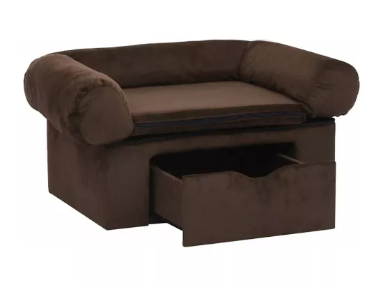 Canapé pour chien avec tiroir Marron 75x50x38 cm Peluche