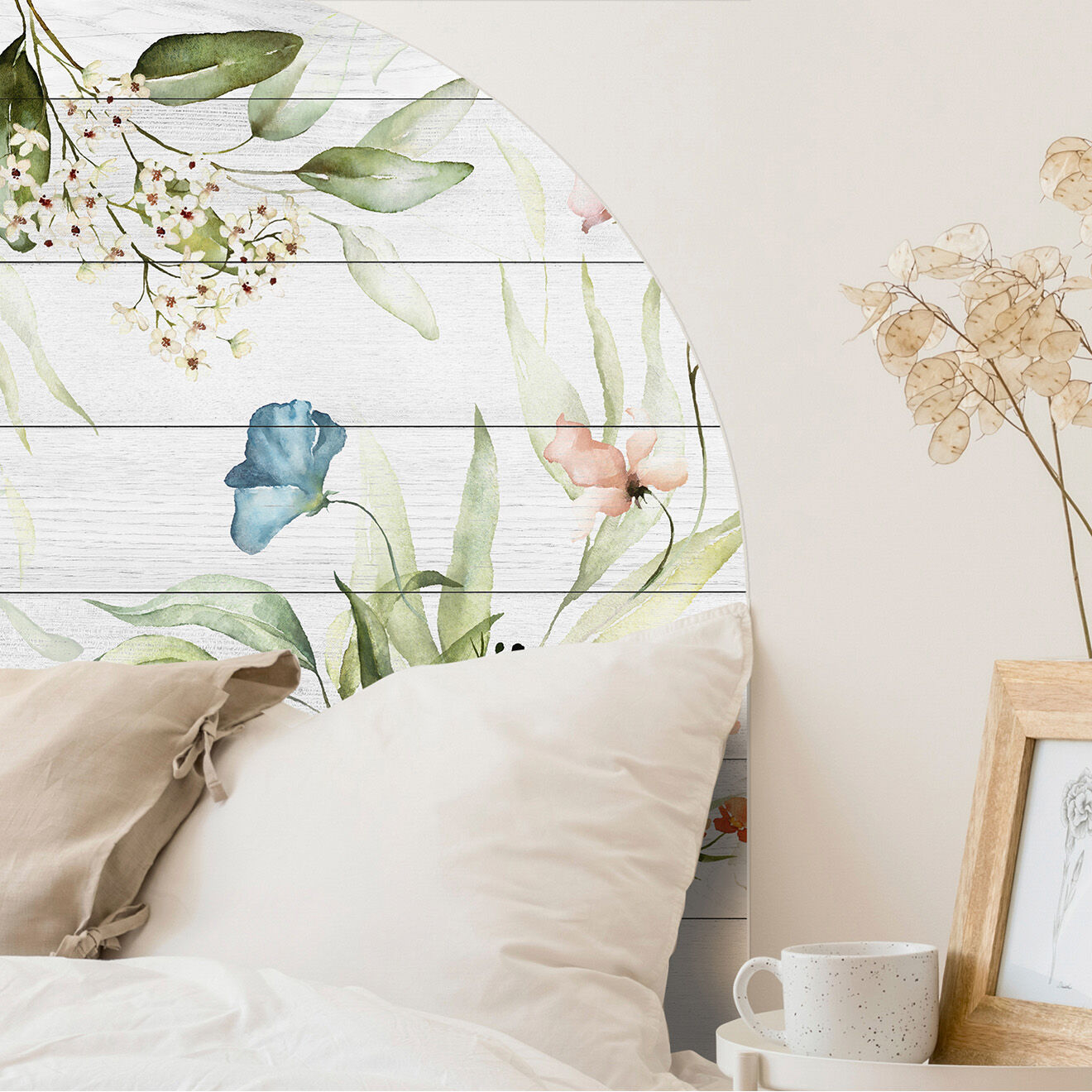 Floorart Tête de lit en vinyle Arco Jardín 2 multicolore - 160x165 cm