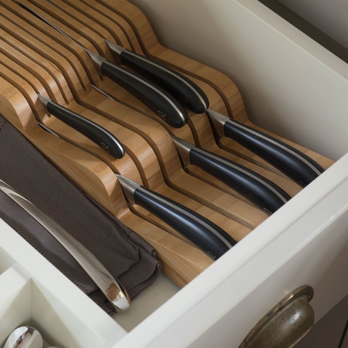 Signature Bamboo Knivblokk For Skuff 3 Kniver