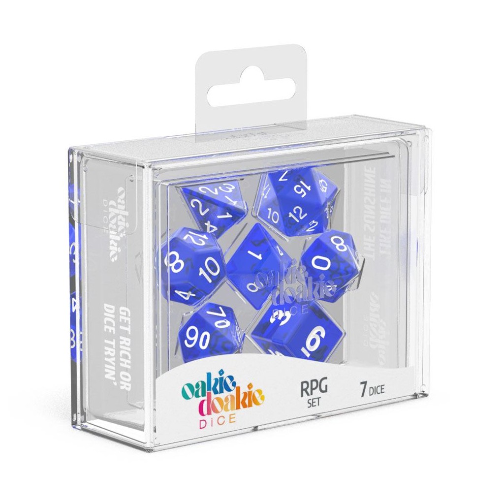Oakie Doakie Dice dés RPG-Set Translucent - Bleu (7)