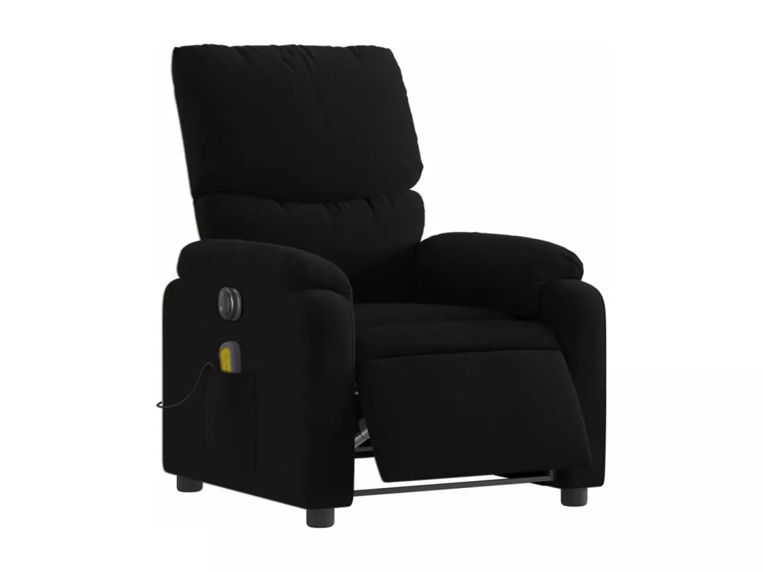 Fauteuil massant inclinable électrique Noir Tissu