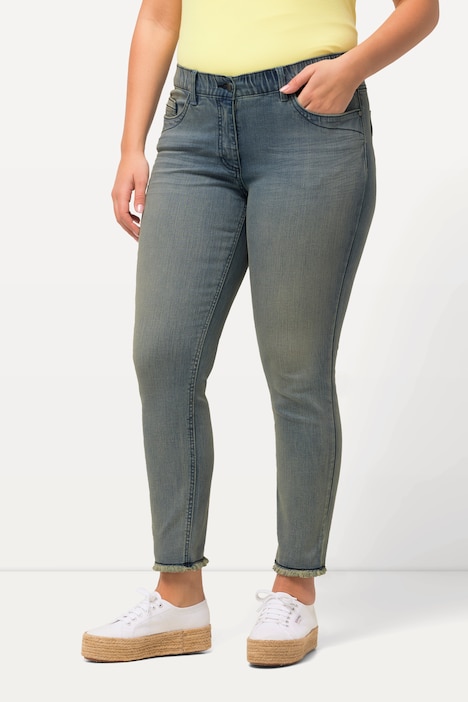 Jeans Sarah, Fransensaum, schmales Bein, 5-Pocket-Schnitt